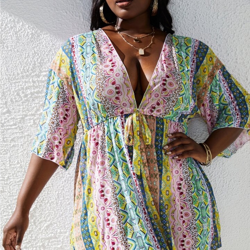 Beach/Pool Coverup - Multicolor Print - Picture 15 of 15